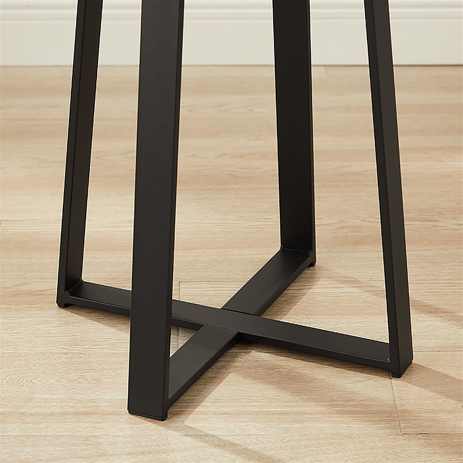 Criterion Dark Oak & Black Capri Square End Table - Modern Side Table for Living Room, Bedroom, or Office Decor