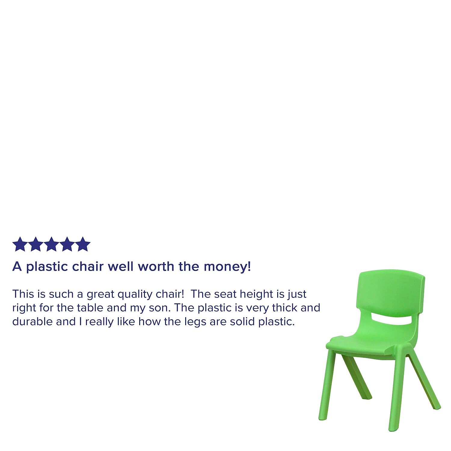 Flash Furniture Whitney 10-Pack Green Plastic Stackable School Chairs - 12