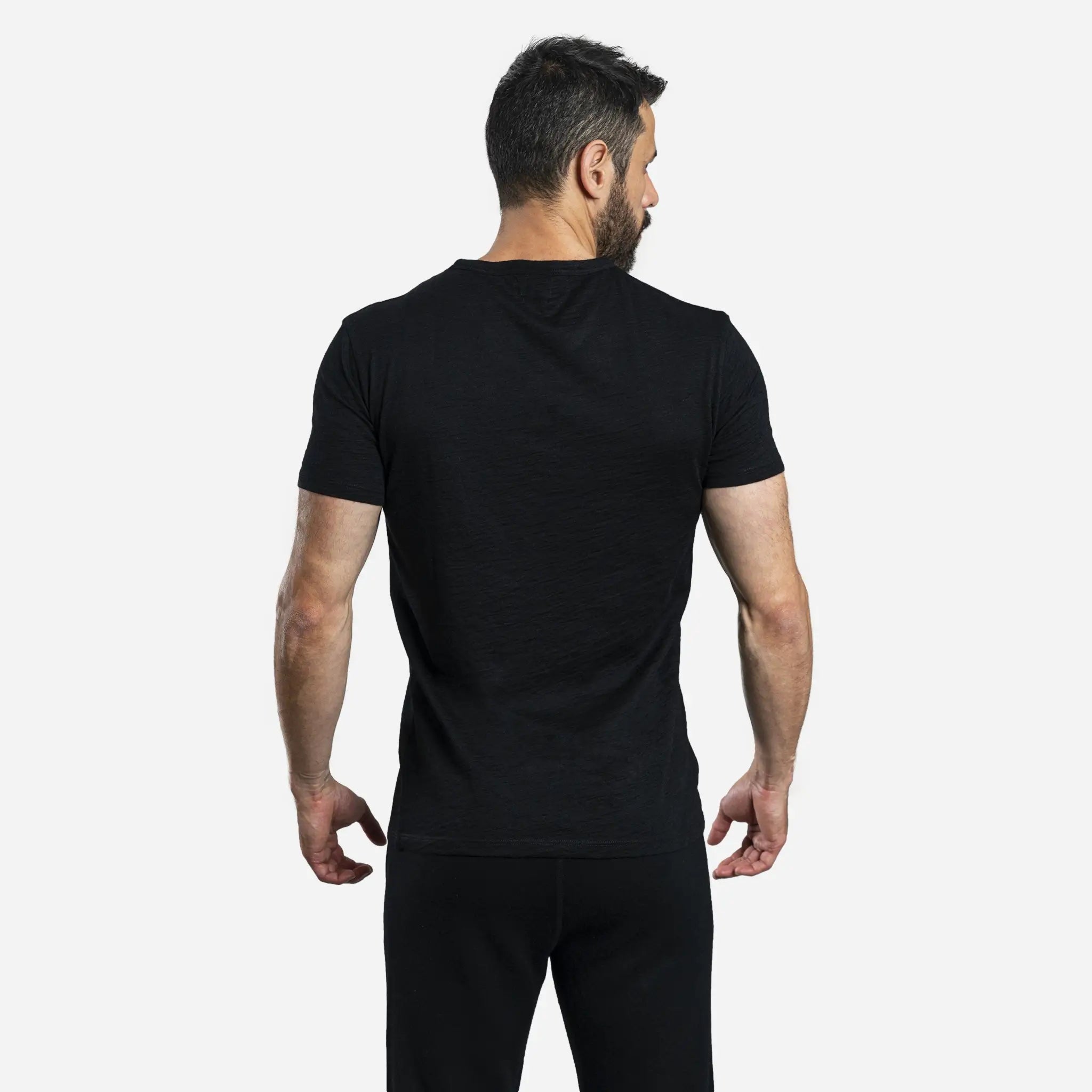 Ultralight Men's Alpaca Wool V-Neck T-Shirt - 160 GSM Soft Breathable Tee for Outdoor Hiking & Casual Wear