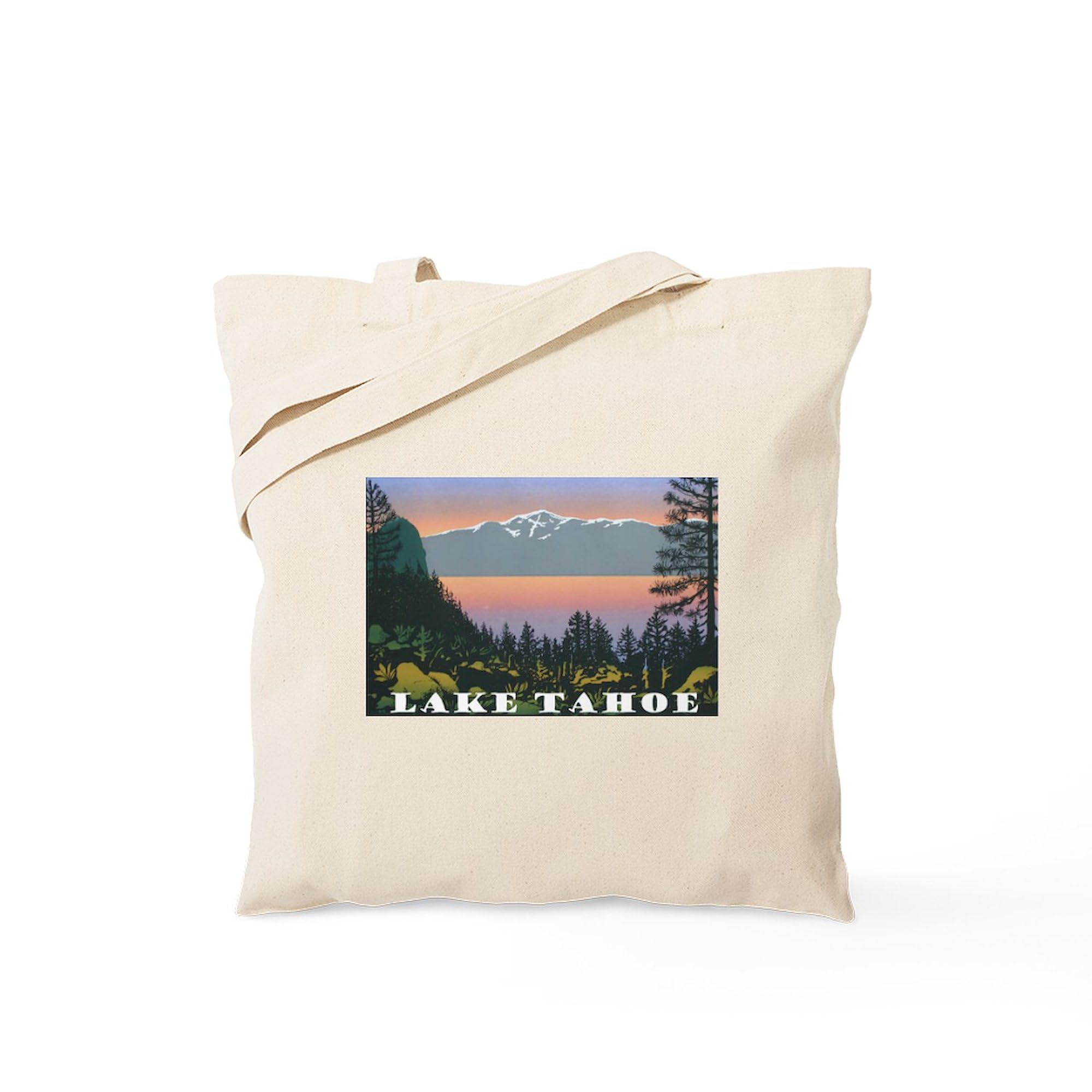 Mt. Tallac Lake Tahoe Canvas Tote Bag - Eco-Friendly Reusable Shopping Bag for Groceries, Beach & Travel | Natural Cotton Carryall
