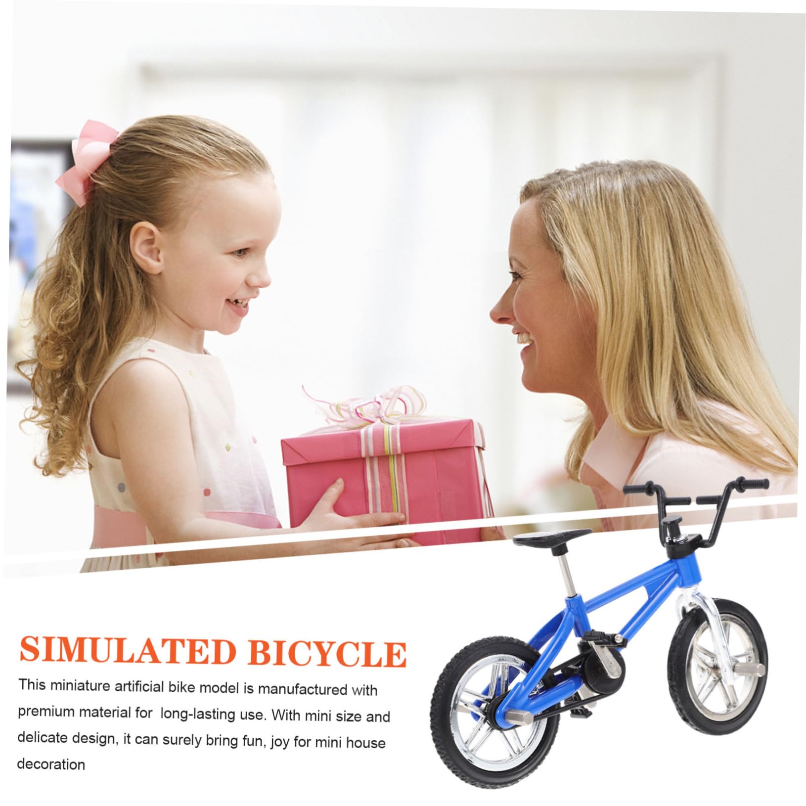 Miniature Alloy Bicycle Model - Tiny Dollhouse Bike Accessory for DIY Crafts, Home Decor, and Miniature Scenes | 1:12 Scale Mini Bike Statue with Working Brakes