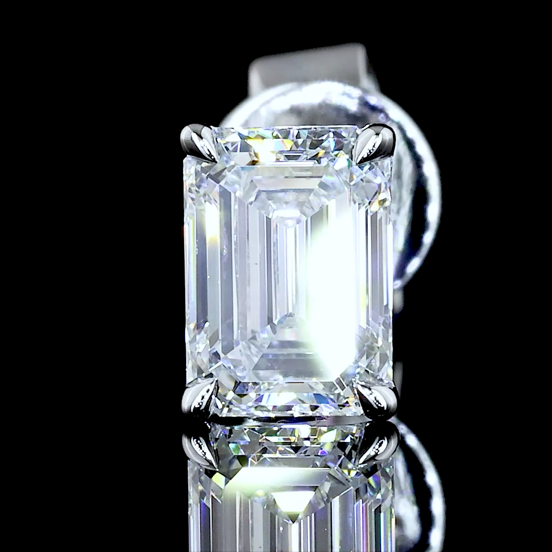 1.08 Carat Lab-Grown Emerald F VVS2 Diamond 14K White Gold Stud Earrings for Women - Perfect for Weddings, Anniversaries & Special Occasions