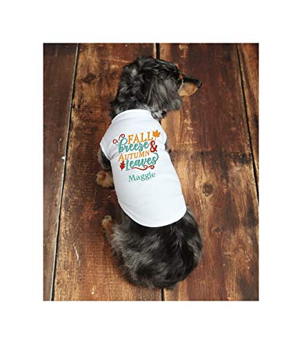 Fall Dog Shirt with Autumn Leaves Print - Cozy Thanksgiving Outfit for Dogs - Perfect for Seasonal Photos & Holiday Gatherings