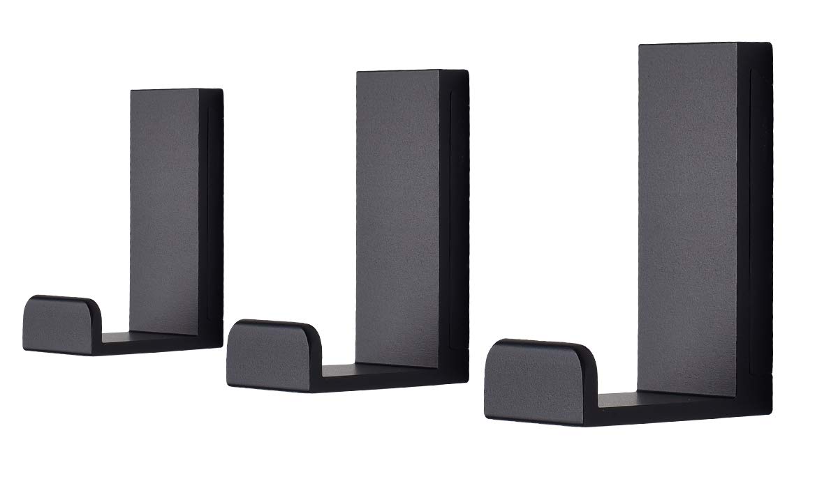 3 Pack Heavy Duty Wall Mounted Coat Hooks - Solid Anodized Aluminum Towel Holder & Robe Hanger for Bathroom, Kitchen, Office (Black) - Perfect for Organizing Entryways, Laundry Rooms & Closet Spaces