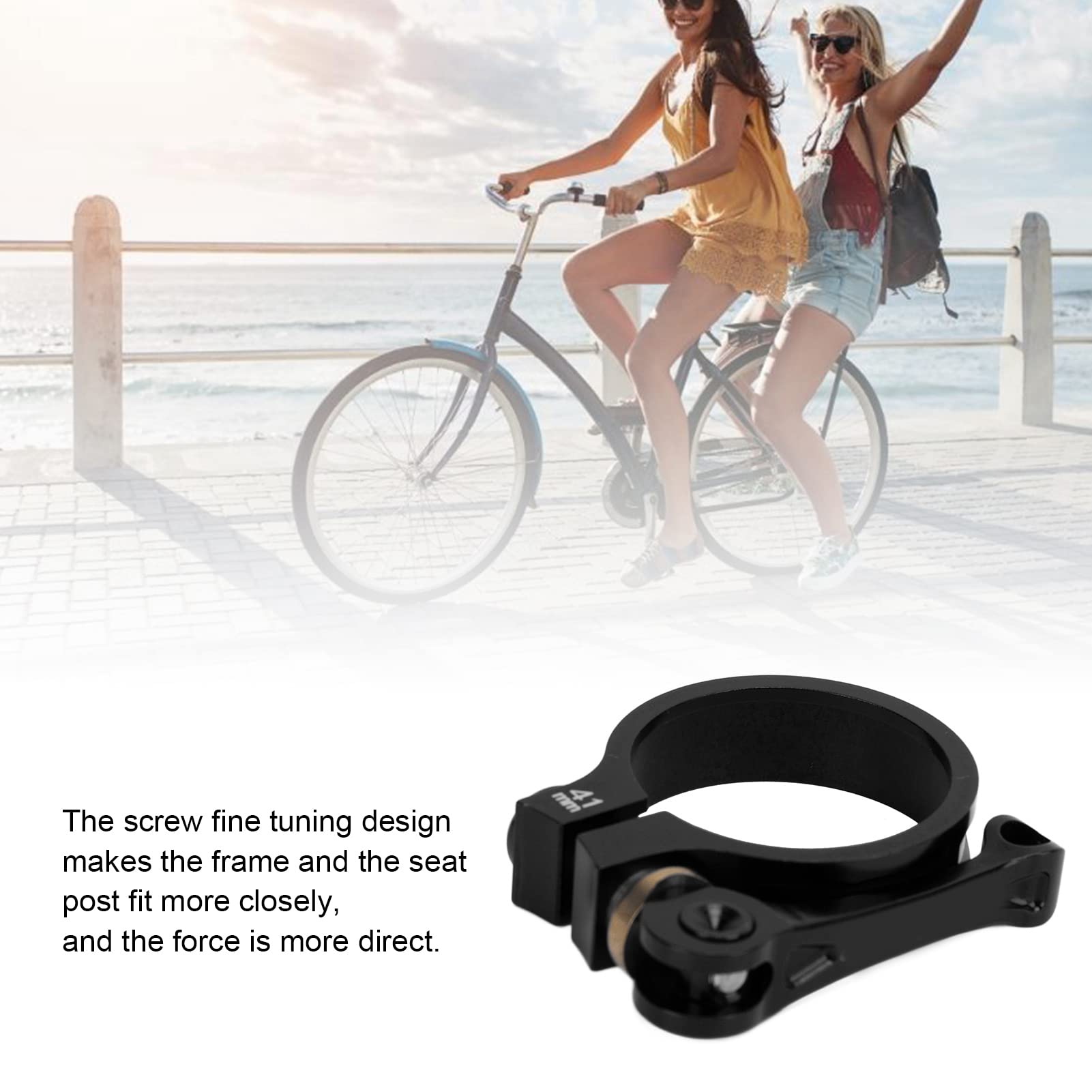 Dilwe 41mm Seat Post Clamp - CNC Aluminum Alloy Quick Release Bicycle Seatpost Collar for MTB Road Bike (Black) | Perfect for Mountain Biking, Cycling & Bike Maintenance