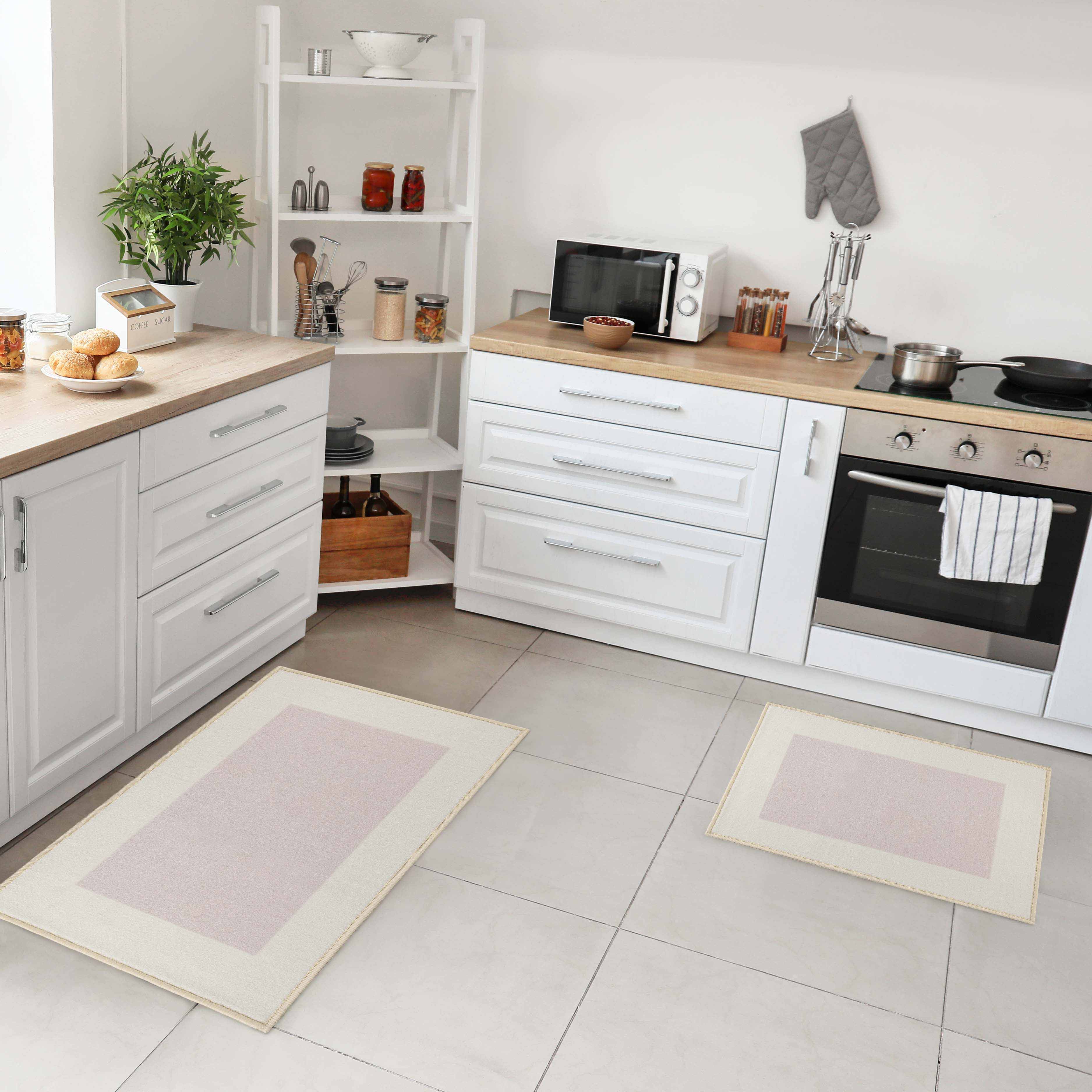 Premium Non-Slip Kitchen Rug Set - Washable Anti-Fatigue Mats for Cooking & Dishwashing - Modern Reno Design for Home, Office & Restaurant Use