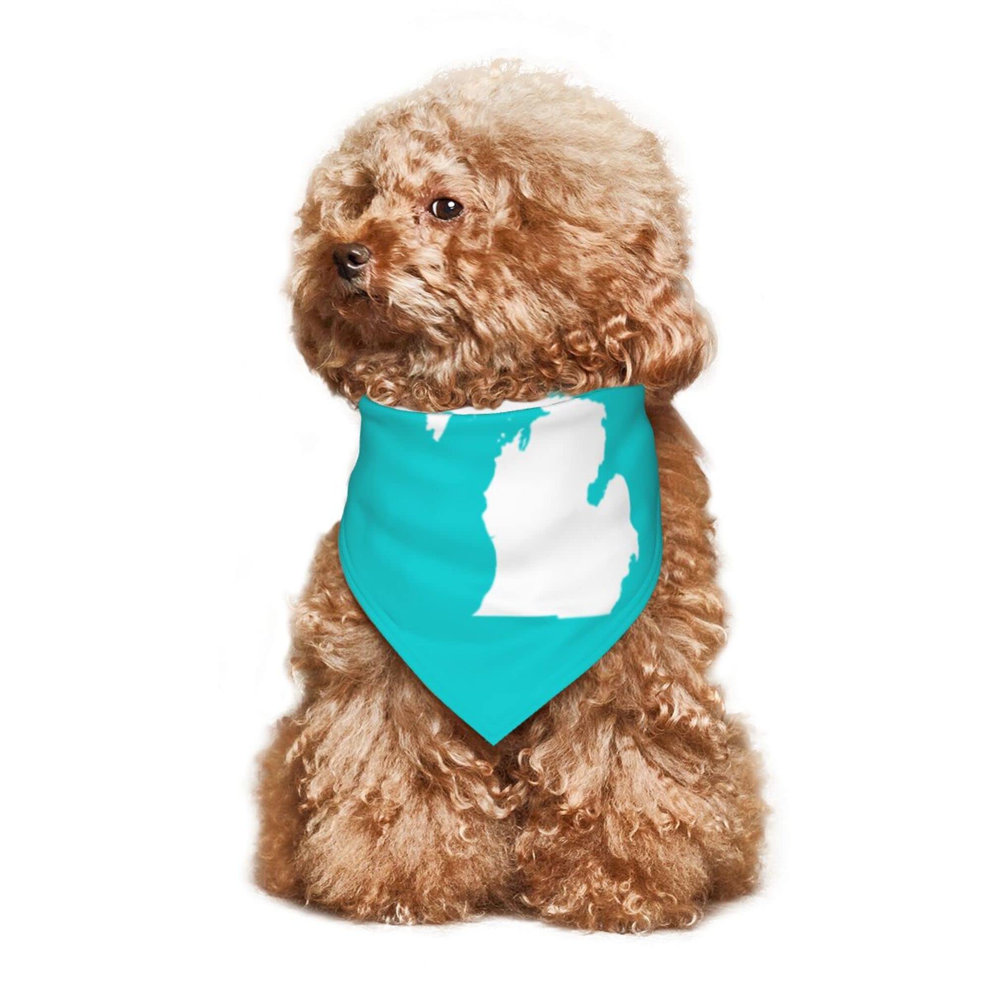 Michigan State Map Dog Bandana - Adjustable Pet Scarf for Dogs & Cats - Cute Triangle Bib Kerchief Accessory - Perfect for Gameday, Travel & Photo Shoots