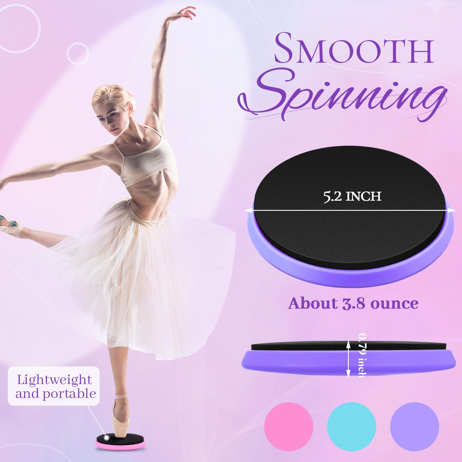 3 Pcs Spinner Boards for Dancers - Ice Skating Spinner Training Equipment for Skaters, Cheerleaders & Gymnasts - Improve Turns, Balance & Stability - Perfect for Home Practice, Studio Training & Skill Development