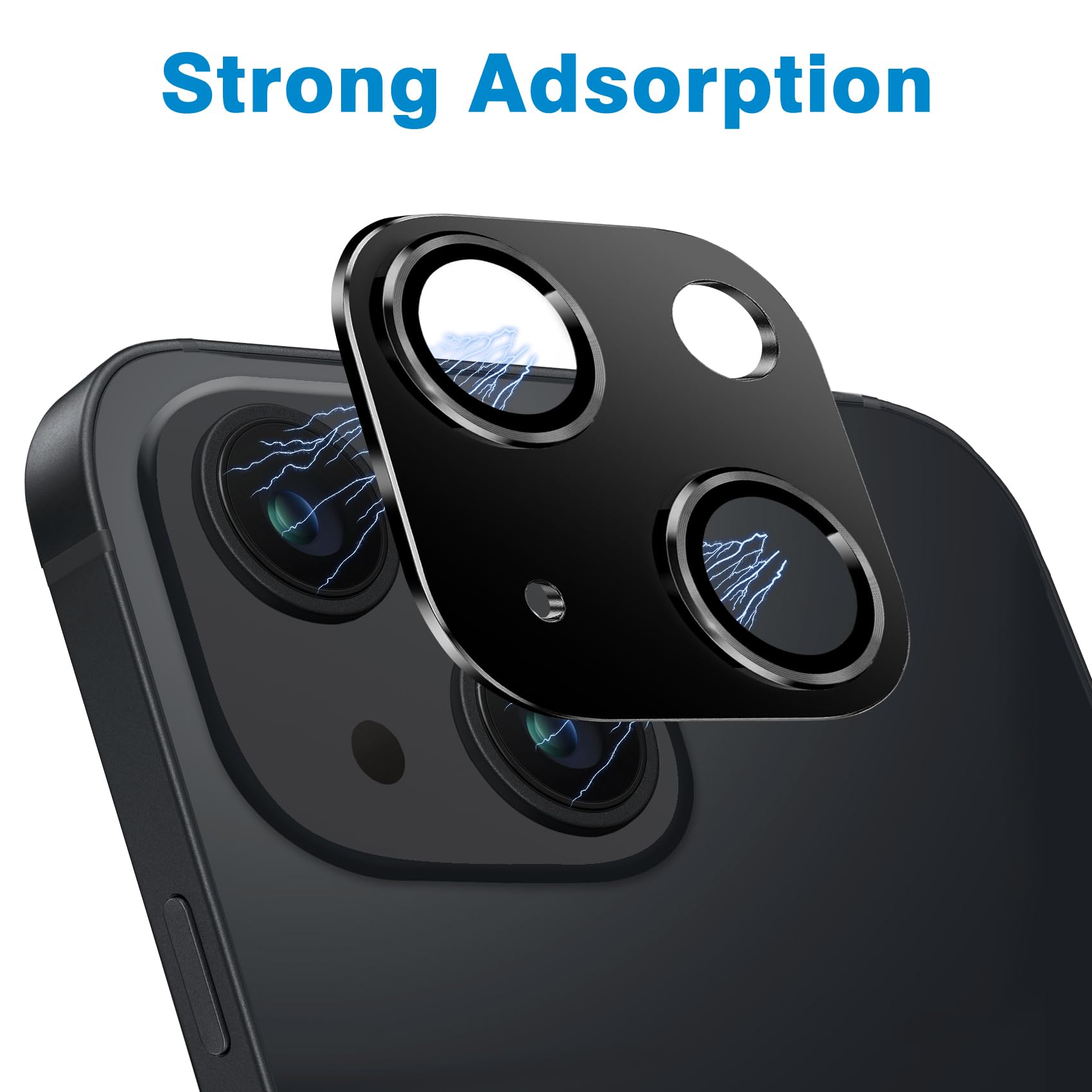 iPhone 15 & iPhone 15 Plus Camera Lens Protector - Tempered Glass, Anti-Scratch, Shockproof Full Coverage Protection - Black | Perfect for Outdoor Adventures, Travel & Daily Use