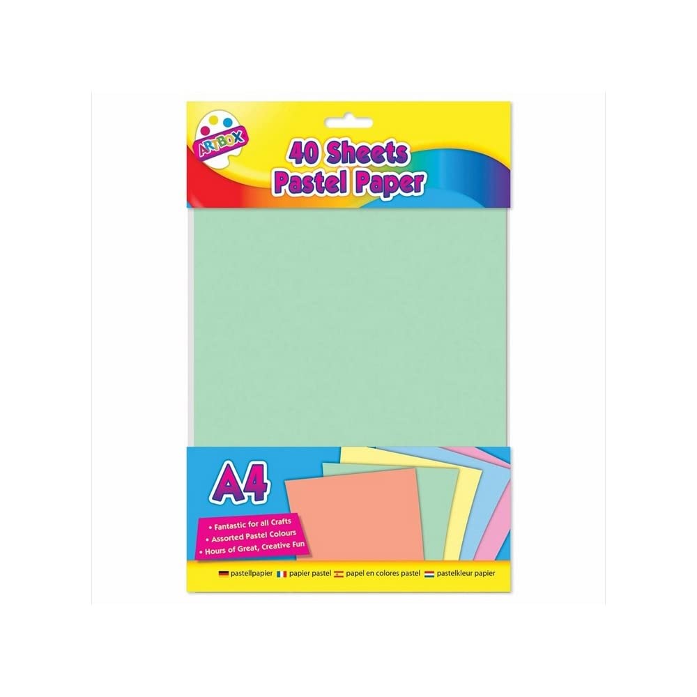 40 Sheets A4 Pastel Colored Paper for Scrapbooking, Card Making, and DIY Crafts - Soft Pastel Shades for Artistic Projects and Office Use