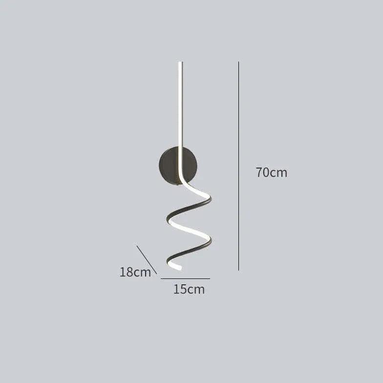 Modern Spiral LED Wall Lights for Bedroom - Dimmable Ambient Lighting for Home Decor, Living Room, and Dorm Room