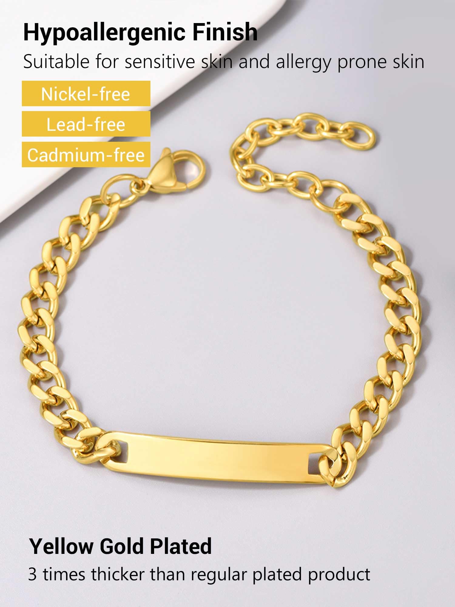 PROSTEEL Custom Engraved Bracelet for Men & Women - Stainless Steel ID Bracelet with Personalized Name, Date, Initial or Quote - Gift Box Included - Perfect for Anniversaries, Weddings & Special Occasions