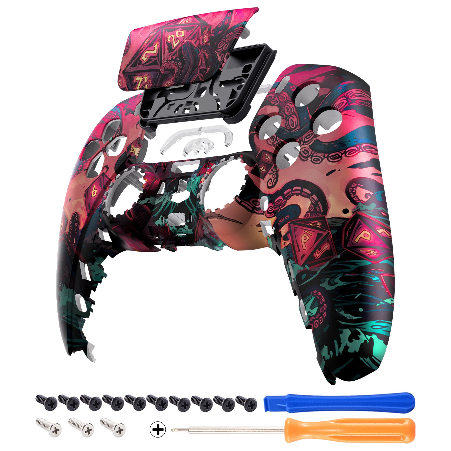 eXtremeRate PS5 Controller Front Housing Shell Replacement - Compatible with BDM 010/020/030/040/050 Models - Treasure of Abyss Design - DIY Gaming Accessory for Enhanced Customization & Repair