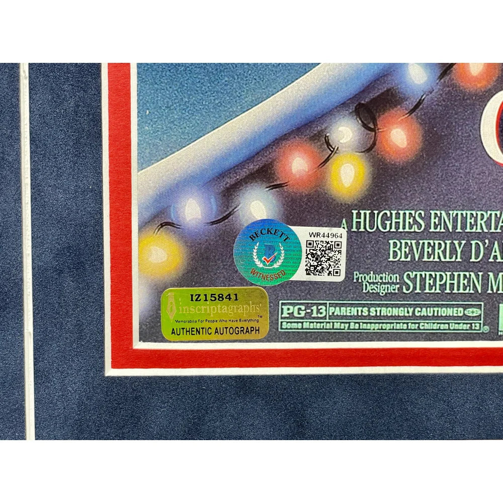 Authentic Chevy Chase, Beverly D'Angelo & Randy Quaid Signed National Lampoon's Christmas Vacation Movie Poster (12x18 Inches) - Framed Collectible with JSA COA - Perfect for Holiday Decor, Movie Memorabilia Displays & Christmas Gift for Film Fans