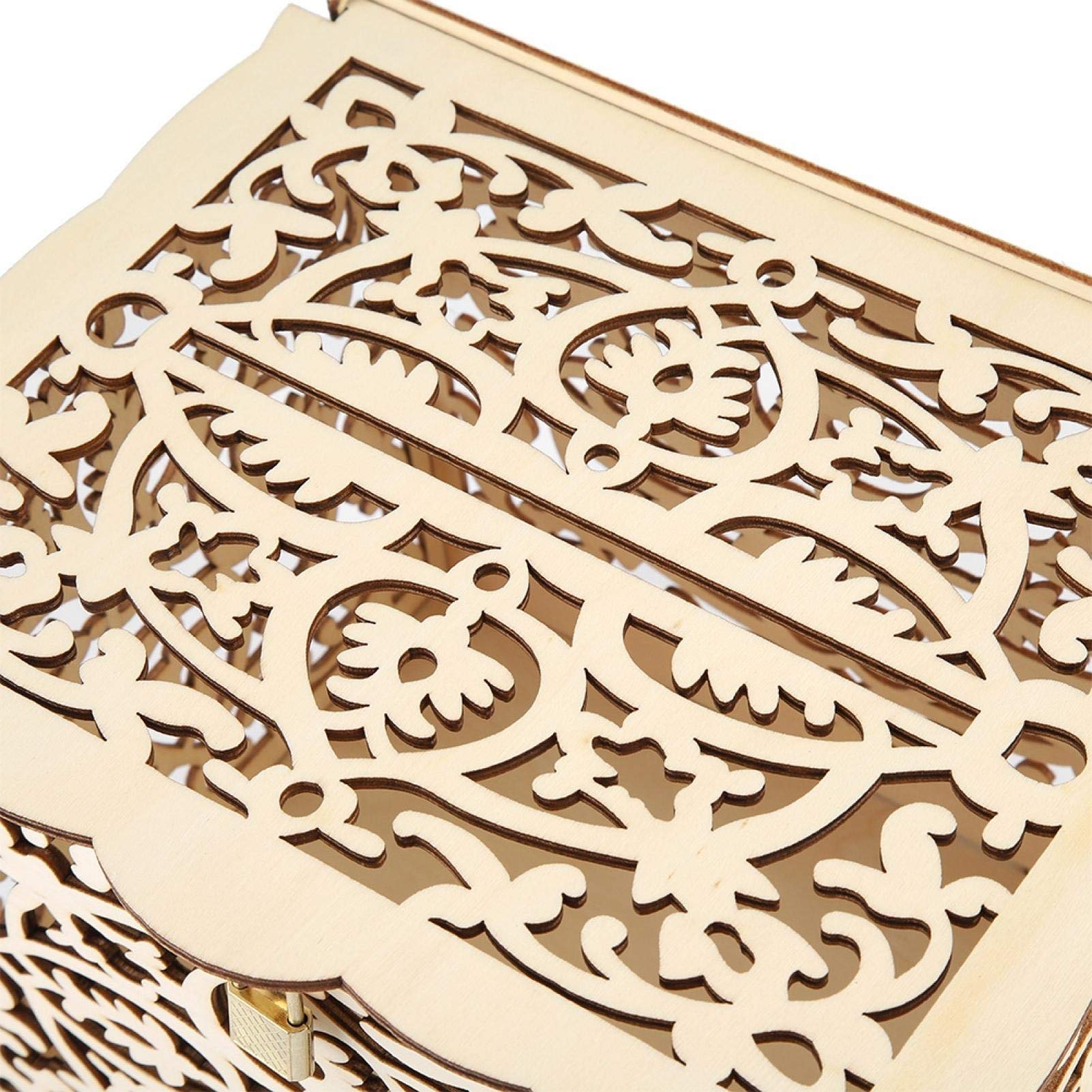 Elegant Wooden Gift Card Box with Lock & Sign - Large Wedding Card Holder for Money, Reception, Anniversary, Baby Shower, Birthday & Graduation Parties - Perfect for Special Occasion Decor & Keepsakes