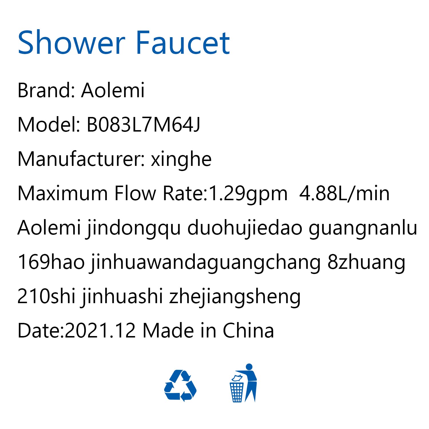 Aolemi Matte Black Outdoor Shower Faucet - SUS304 Stainless Steel 8 Inch Rainfall Shower Head System with Handheld Shower & Tub Spout Set for Bathroom, Poolside, and Garden Use