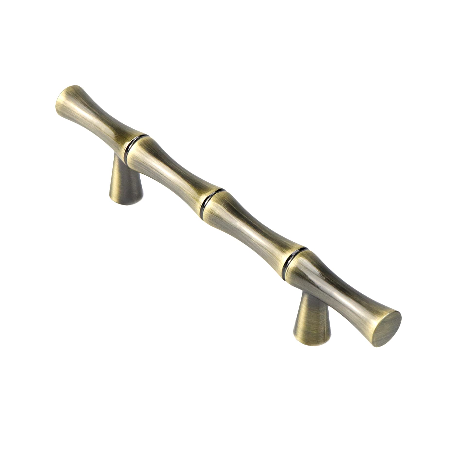 2PCS Zinc Alloy Bamboo Drawer Pulls, 3inch Hole Center for Cabinet & Furniture - Bathroom, Kitchen, Office Use