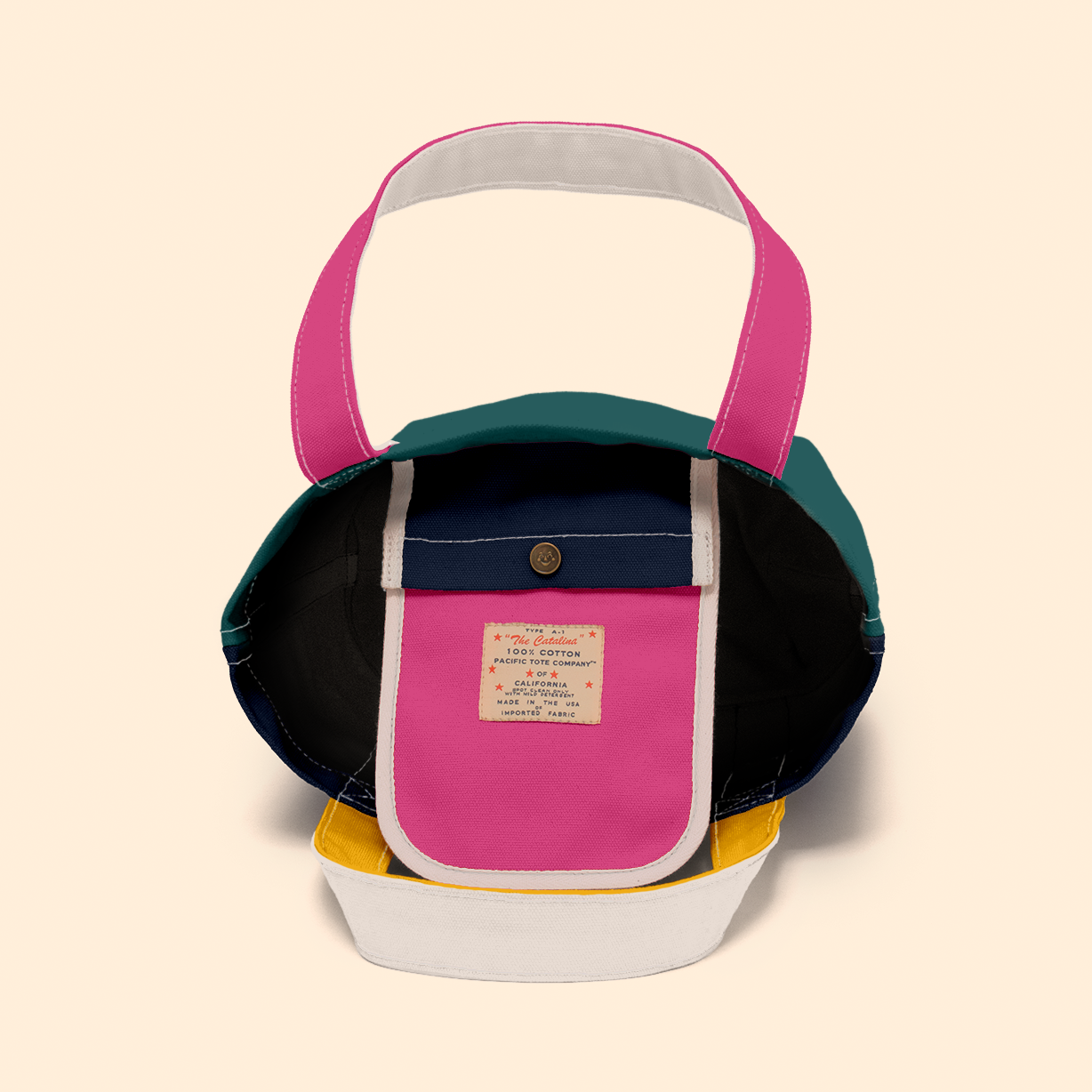 The Catalina Mixed Up Tote - Stylish & Durable Canvas Tote Bag for Women - Perfect for Shopping, Beach, Work & Everyday Use