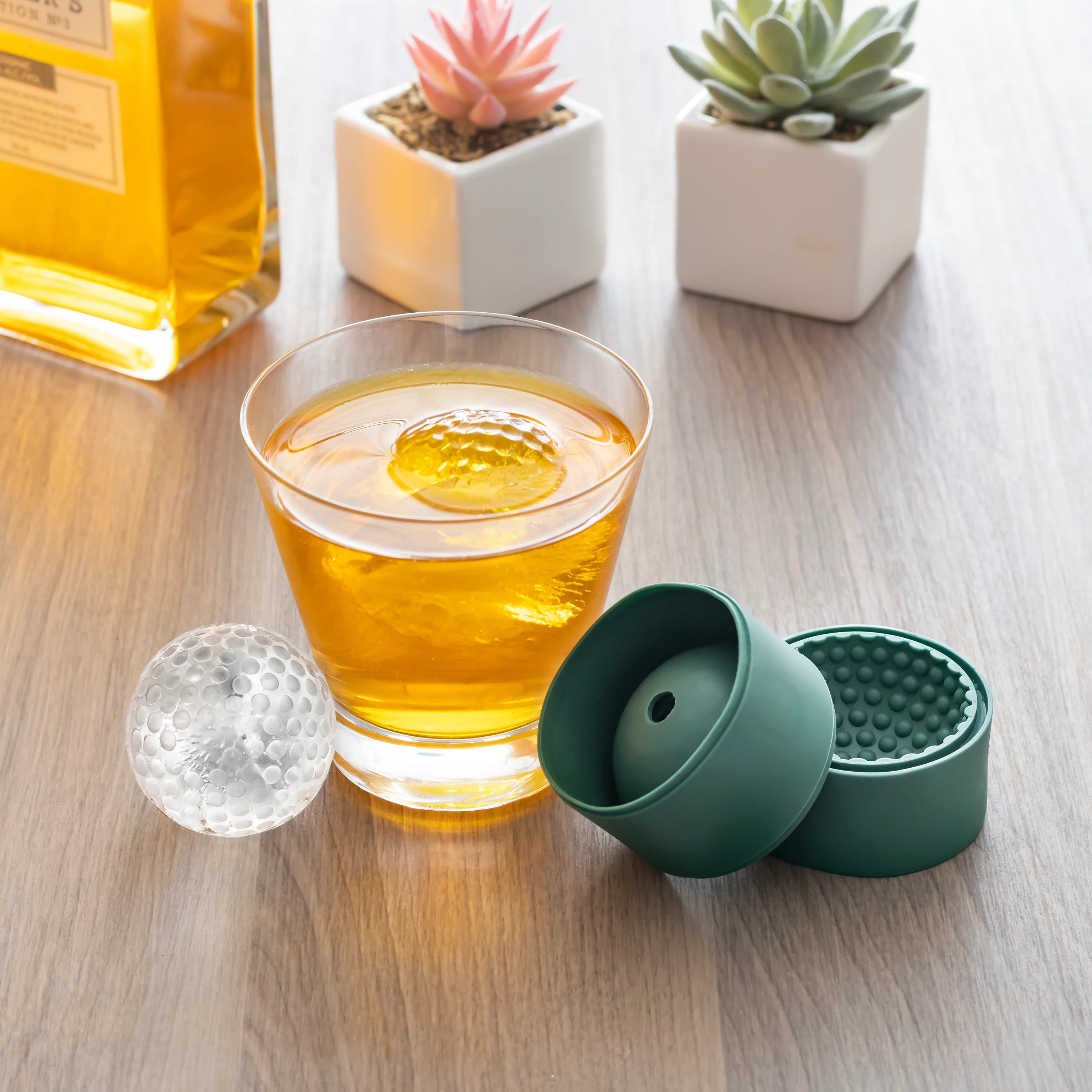 Premium Golf Ball Ice Ball Molds - Set of 4 Reusable Spherical Ice Cube Trays for Whiskey, Cocktails & Chilling Drinks - Perfect for Home Bars, Parties & Gifts