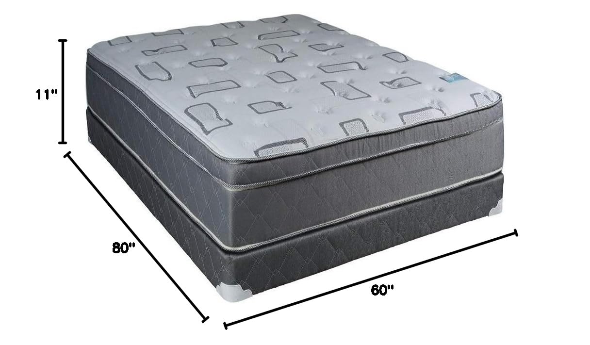 Dream Solutions USA Natural Trophy Medium Plush Eurotop Mattress Set with Bed Frame - Queen Size Orthopedic Support for Lasting Comfort | Perfect for Master Bedrooms, Guest Rooms & Luxury Apartments