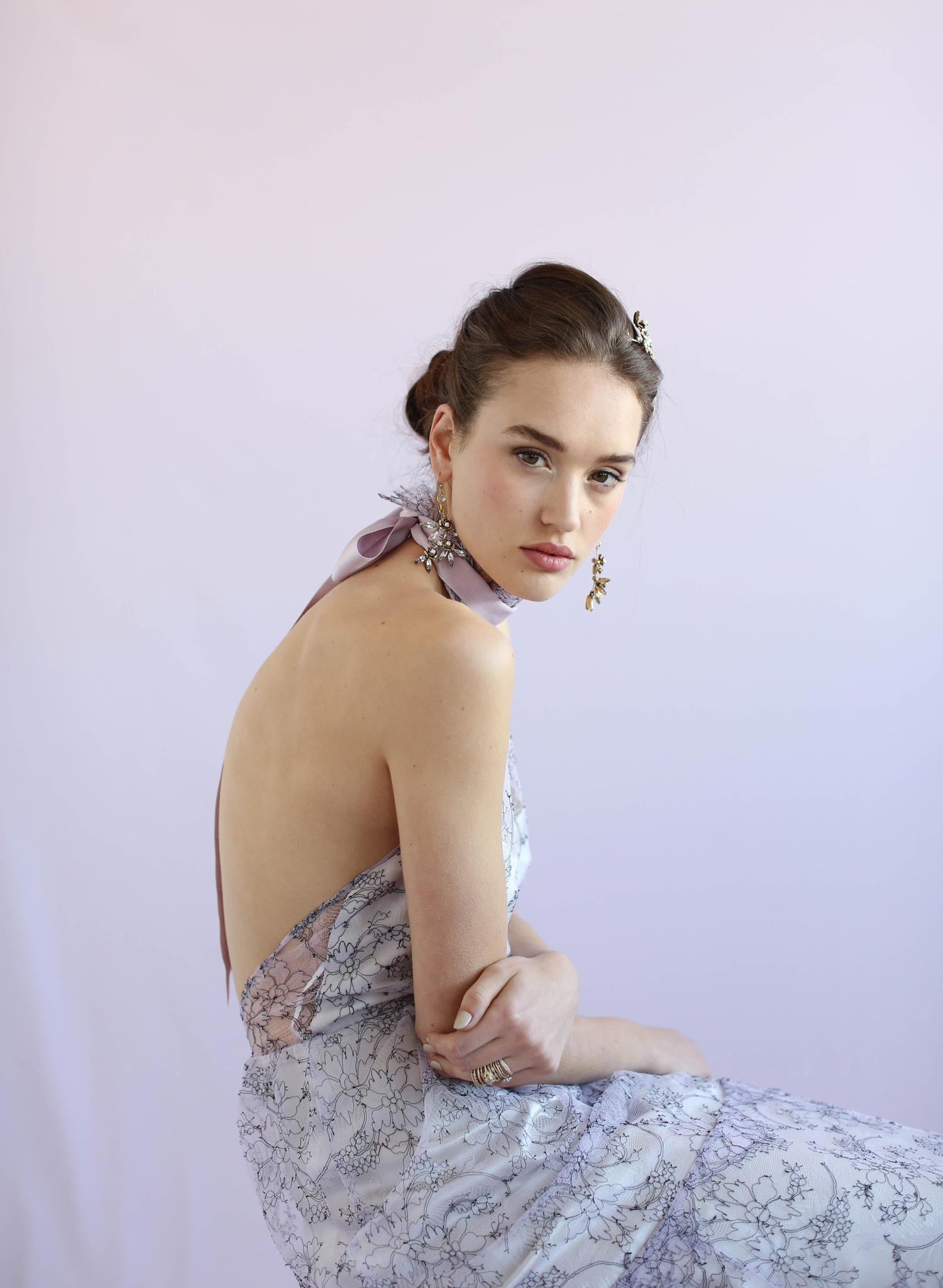 Elegant Wisteria Lace Halter Gown - Style #TH024 | Perfect for Weddings, Prom & Formal Events
