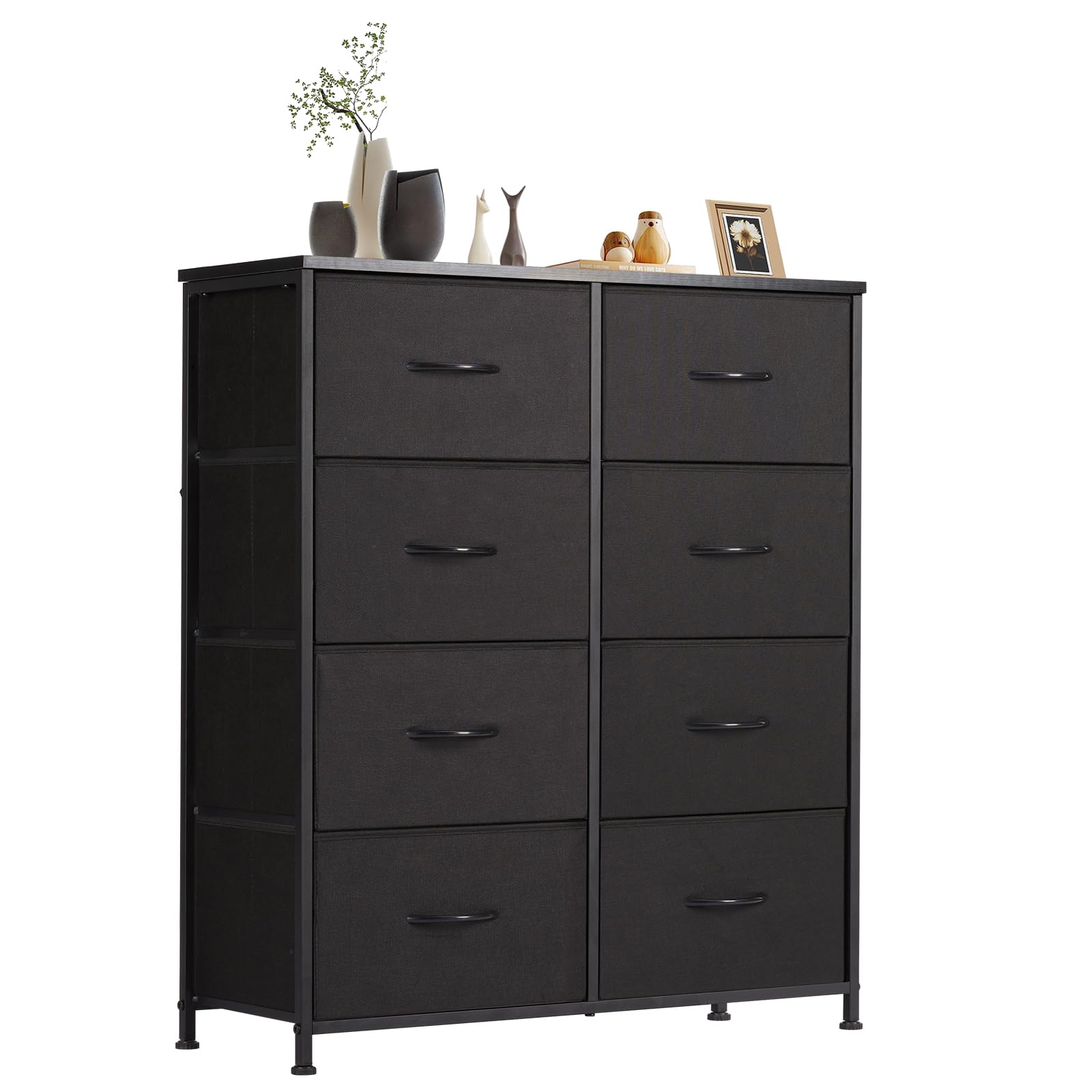 Sweetcrispy 8-Drawer Fabric Dresser for Bedroom - Tall Chest Storage Organizer with Steel Frame & Wood Top | Lightweight Easy Assembly Closet Cabinet for Clothing, Kids Room & Nursery Organization | Perfect for Small Spaces, Dorm Rooms & Apartment Storage