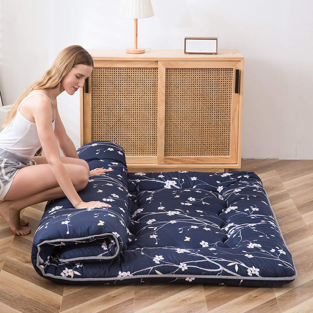 MAXYOYO Floor Mattress - Japanese Style Printed Futon for Bedroom, Guest Room & Travel | Comfortable Foldable Floor Sleeping Pad for Adults & Kids