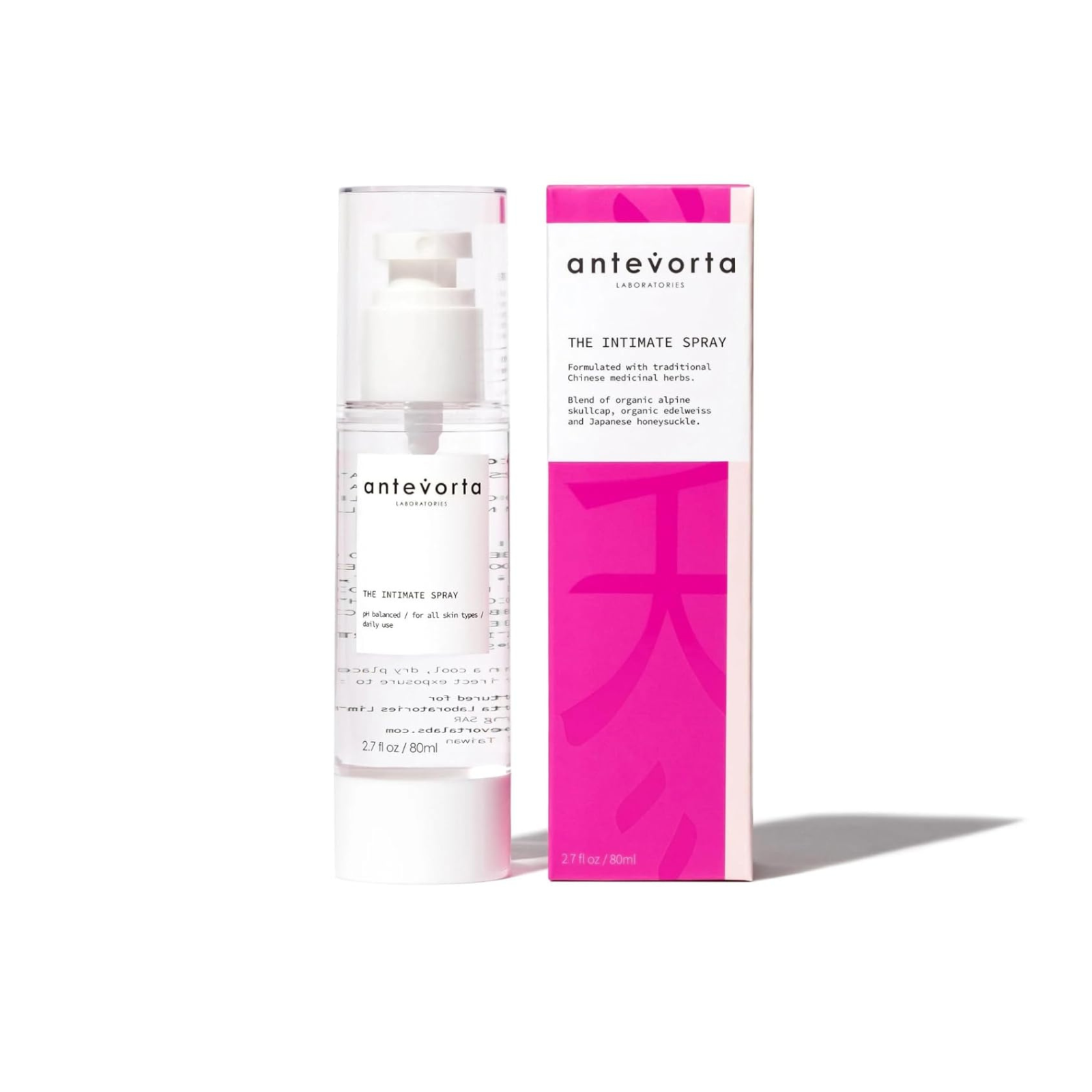 Antevorta Intimate Spray for Dryness & Odor Relief - Organic Alpine Skullcap & Edelweiss Moisturizer (2.7oz) - Hydrates, Soothes Itching & Neutralizes Odor - Perfect for Daily Feminine Care & Post-Workout Freshness