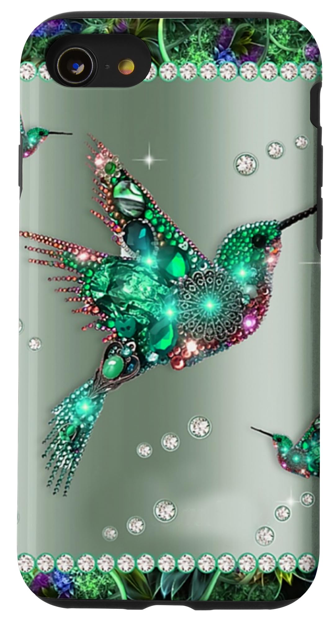 iPhone SE/7/8 Floral Hummingbird Case - Durable PC Cover for Daily Use