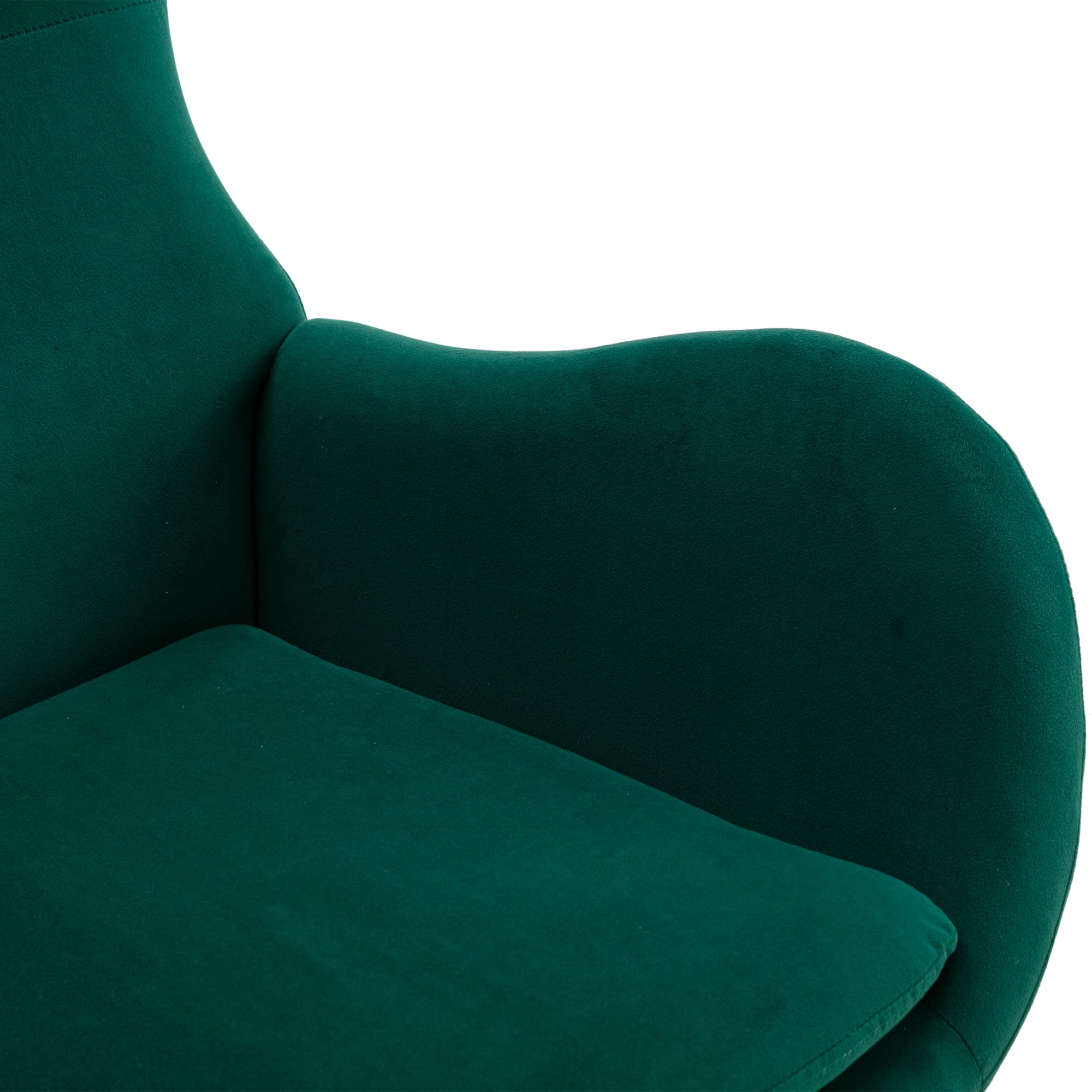 Comfy Upholstered Rocking Glider Chair - Nursery, Living Room, Bedroom & Balcony Reading Armchair (Green) - Perfect for Nursing, Relaxing & Decor