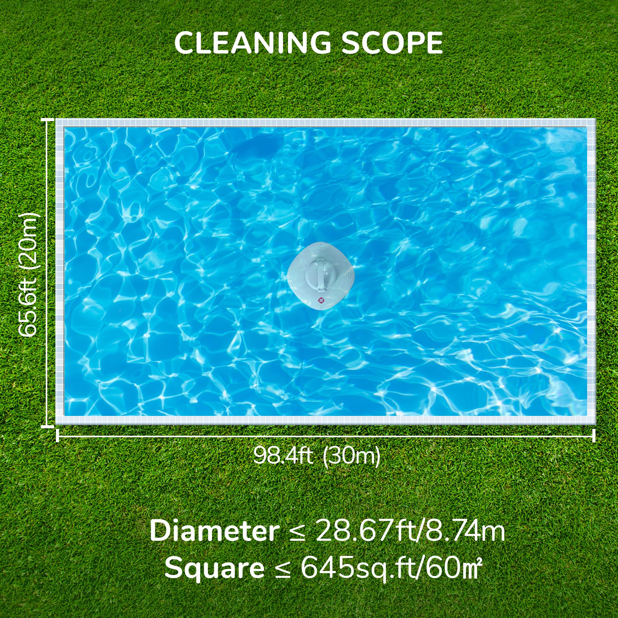 Automatic Robotic Pool Cleaner - Cordless Underwater Vacuum for Above Ground & Inground Swimming Pools with Top Handle & Auto-Docking System | Efficient Water Cleaning for Home, Vacation Houses & Commercial Pools