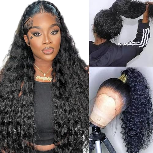 Black 360 Lace Wig with Drawstring