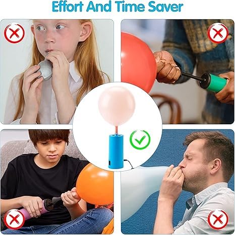 Electric Balloon Pump - Portable Air Inflator for Party Balloons, Quick & Easy Inflation for Birthday, Wedding & Holiday Decorations - Perfect for Events, Parties & Home Celebrations