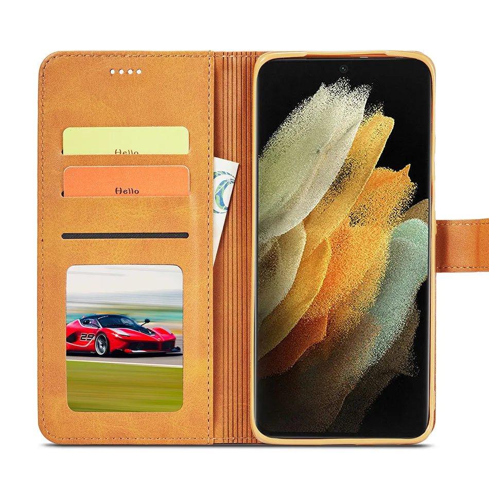 Samsung Galaxy S24 Ultra Vegan Leather Wallet Case - Slim Protective Cover with Card Holder for Everyday Use & Travel