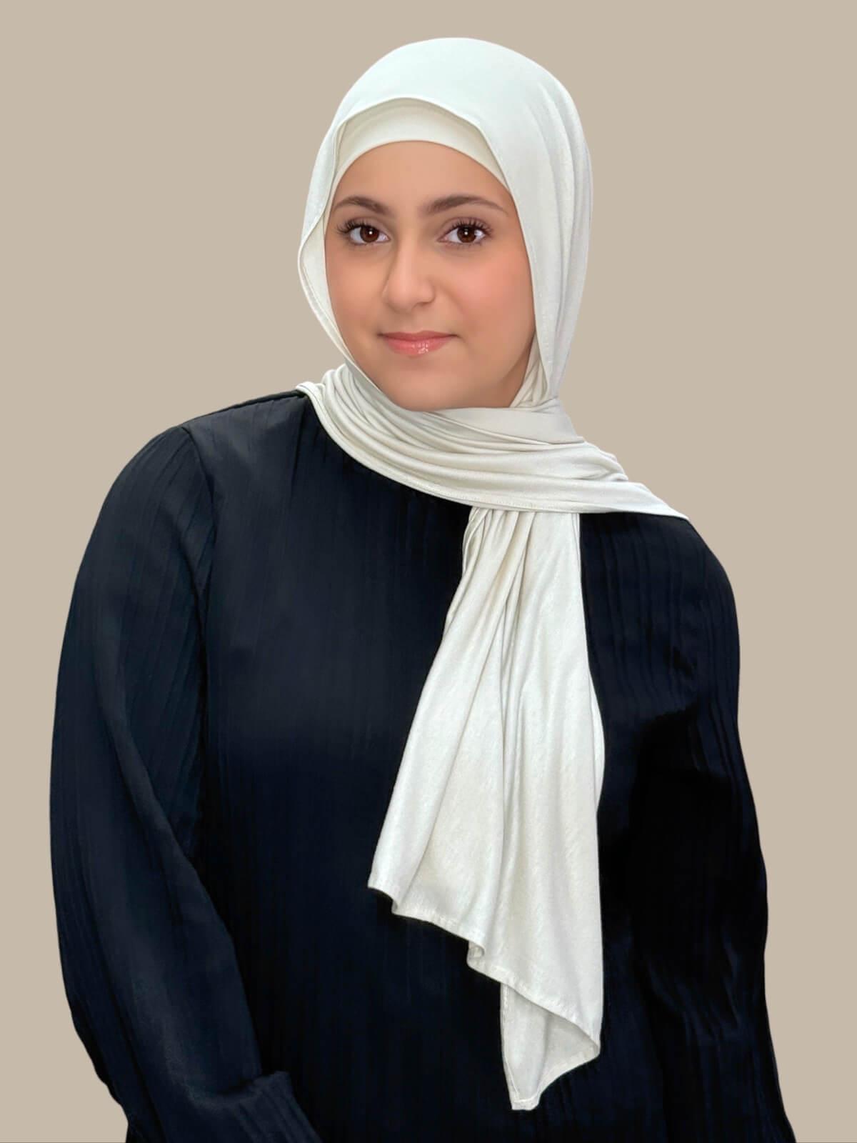 Modish Girl Premium Jersey Hijab Ivory - Soft & Comfortable Muslim Headscarf for Women - Perfect for Daily Wear, Prayer, and Special Occasions