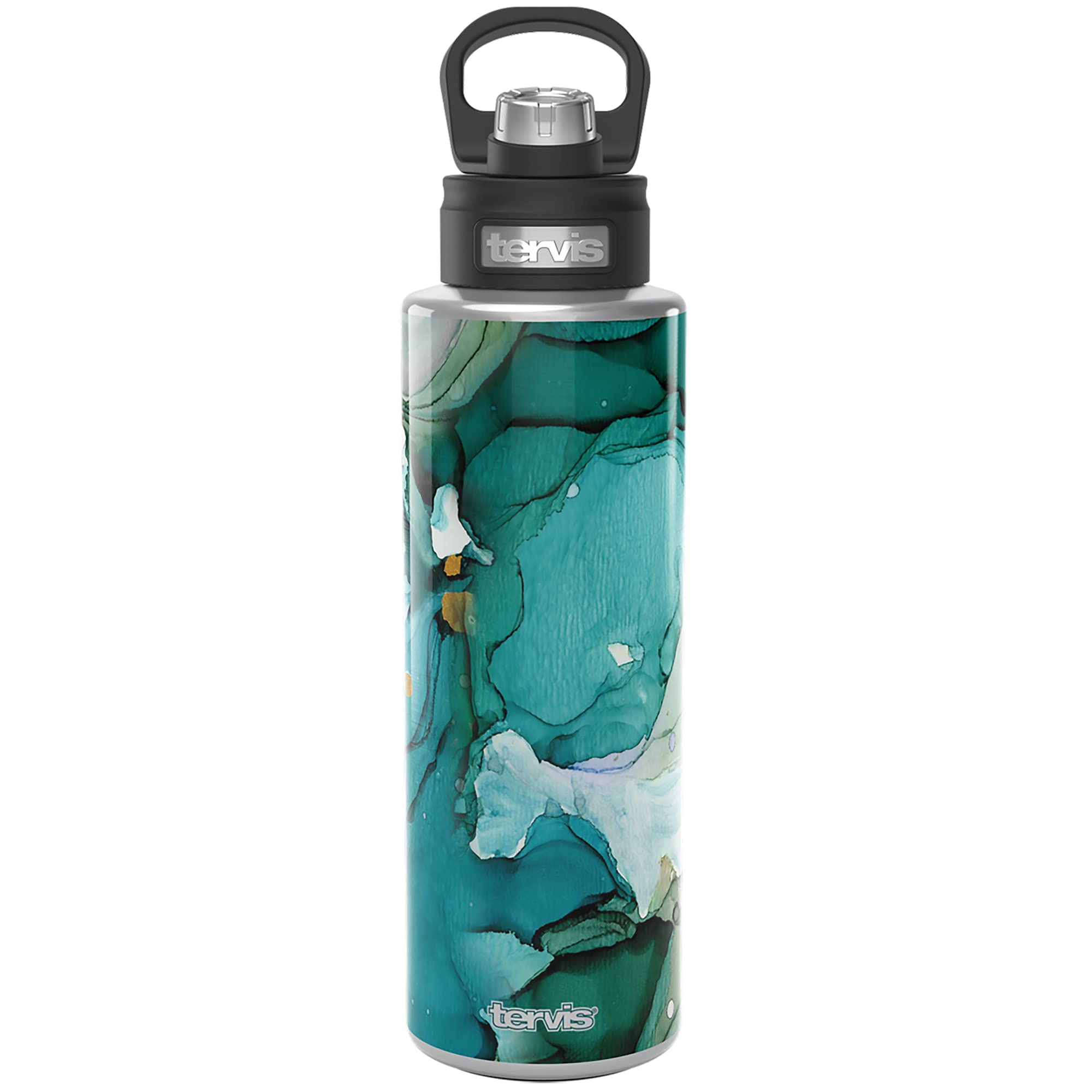 Tervis Inkreel Undersea Water Bottle - 40oz Wide Mouth Stainless Steel Vacuum Insulated Flask - Perfect for Hiking, Camping, Gym & Outdoor Adventures