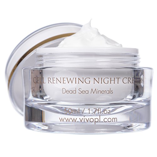 Vivo Per Lei Dead Sea Night Cream - Anti Aging Face Moisturizer with Shea Butter, 1.7 Fl Oz - Hydrating Night Cream for Youthful Skin & Cell Renewal - Perfect for Nighttime Skincare Routine & Dry Skin Relief