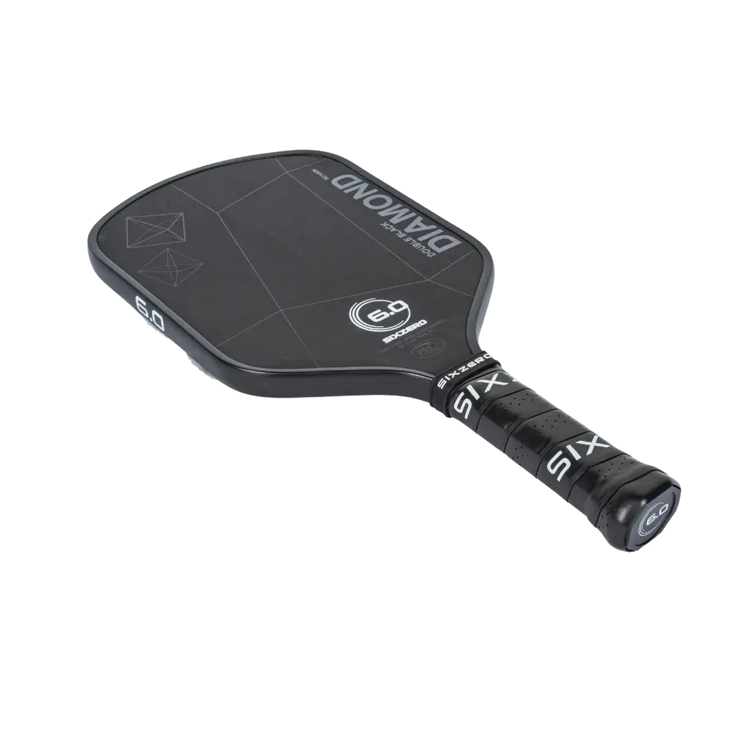 Six Zero Double Black Diamond 16mm Premium Pickleball Paddle - Professional Carbon Fiber Surface for Enhanced Spin & Control - Perfect for Competitive Play & Tournament Use