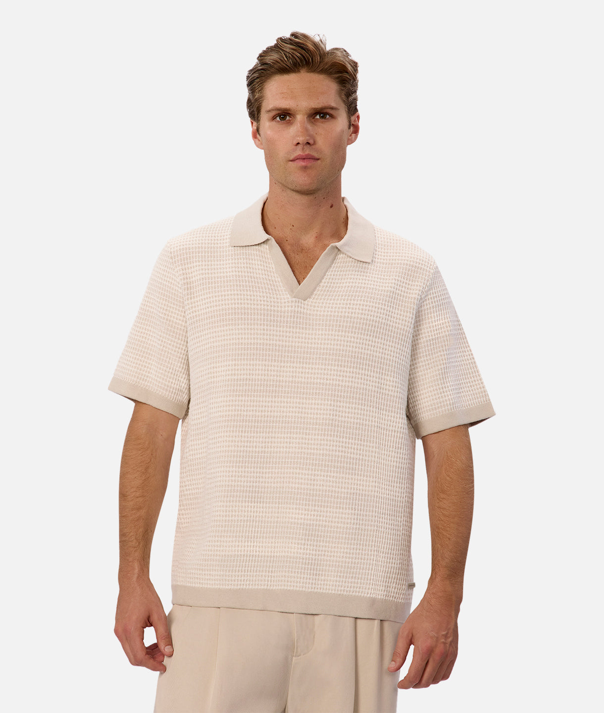 The Escala Polo Shirt for Men - Premium Stone Off White Cotton Casual Wear | Perfect for Office, Golf & Outdoor Activities