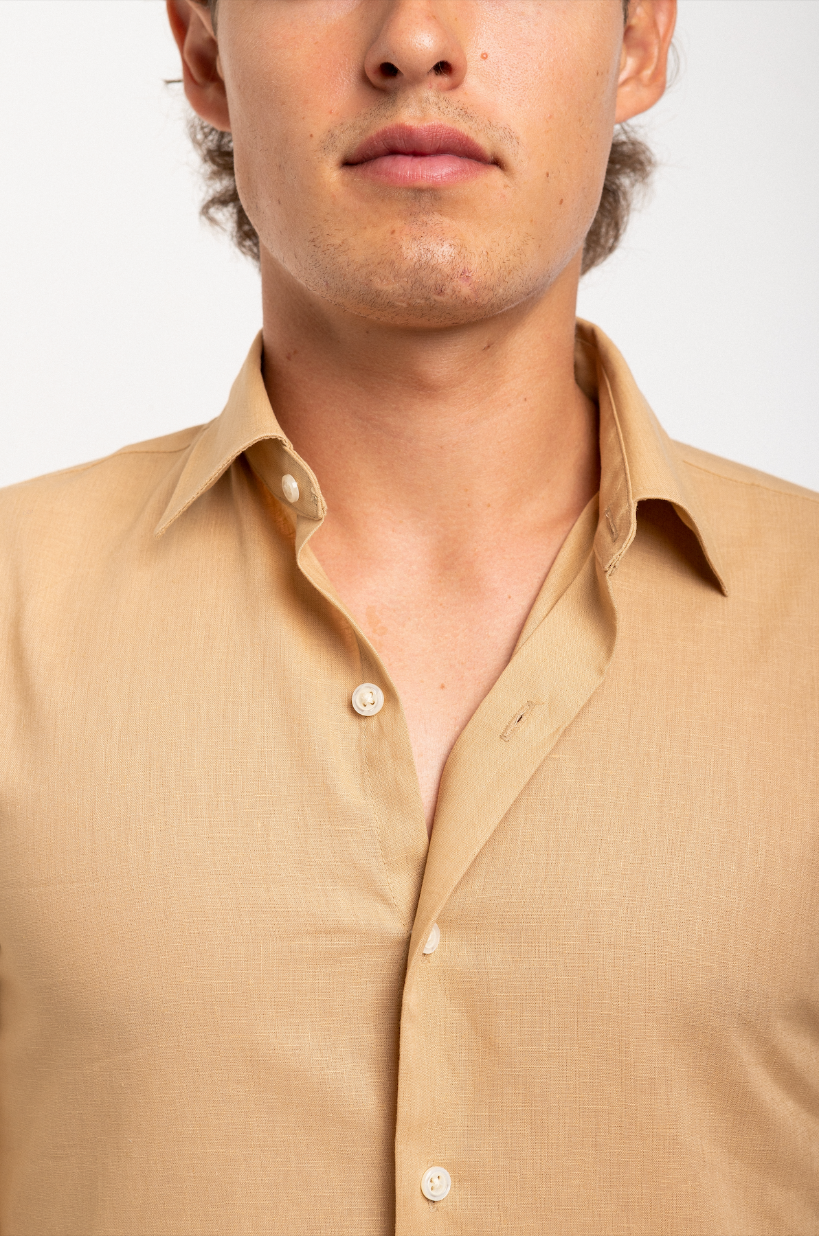 Cannes Caramel Linen Shirt for Men - Breathable Summer Casual Button Down Shirt - Perfect for Beach, Vacation & Outdoor Activities