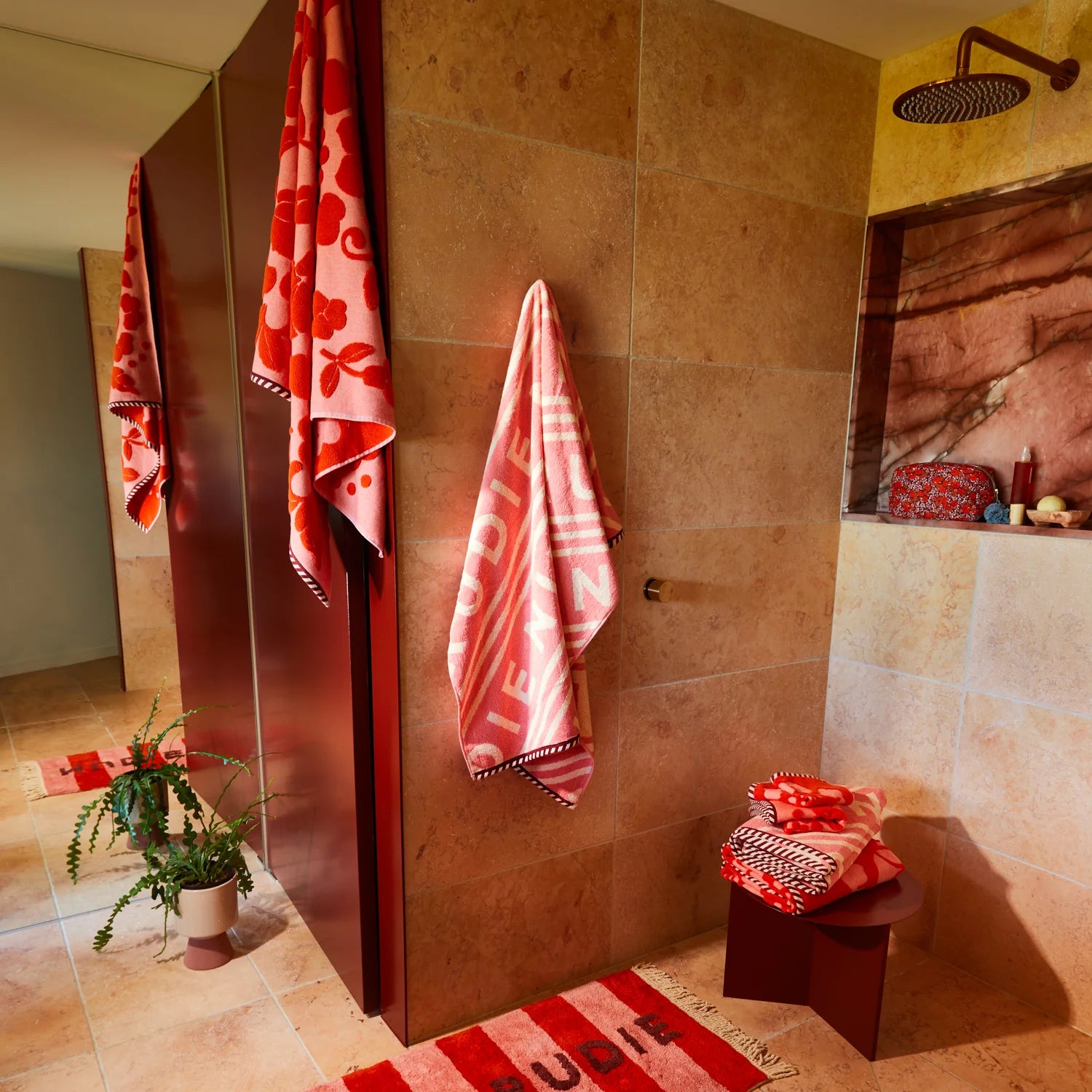 Premium Florence Bath Sheet - Super Soft & Absorbent Cherry Red Towel for Spa, Bathroom & Beach - Luxury Bath Towel Set for Home & Hotel Use