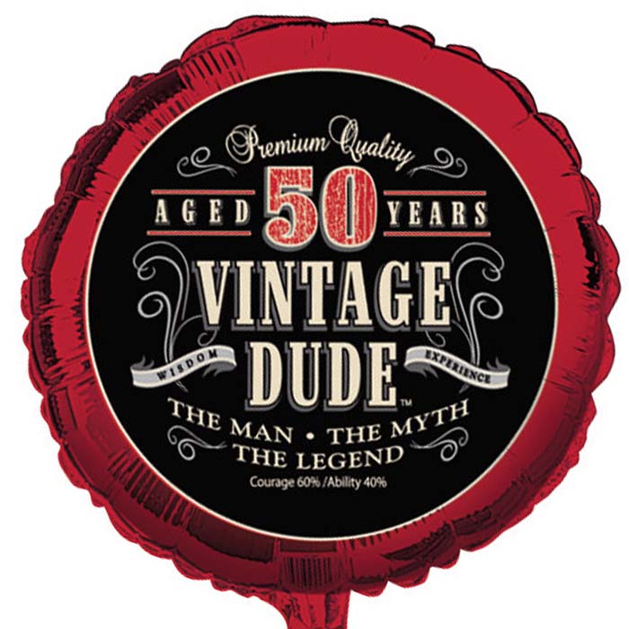 10-Pack Bulk Vintage Dude Mylar Balloons (50