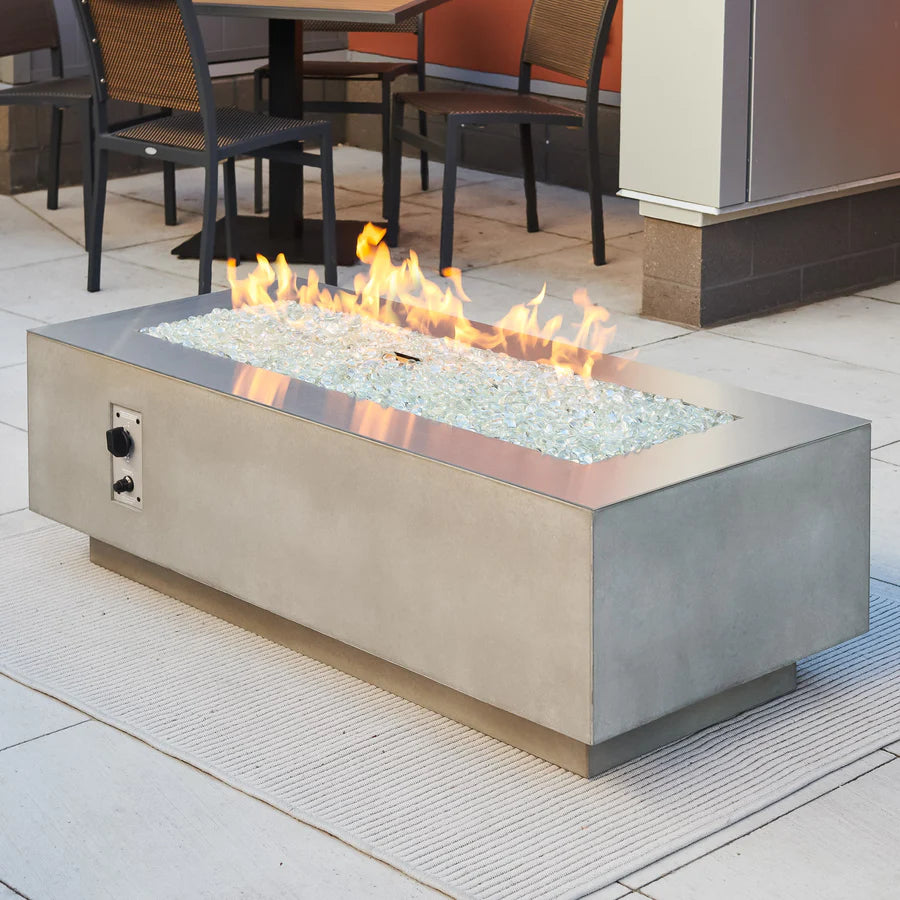 Outdoor Greatroom Cove Linear Gas Fire Pit Table - Modern Patio Heater for Backyard, Deck, and Poolside Gatherings