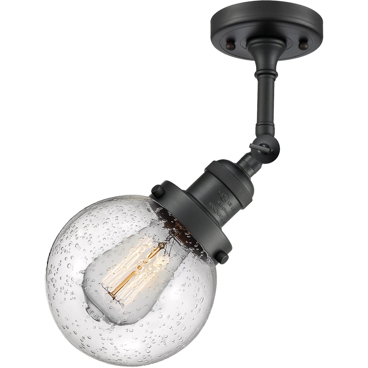 Innovations INNO203-BK-G204-6-LED Modern Black Wall Sconce Light with 6 LEDs - Perfect for Bedroom, Living Room, and Hallway Lighting