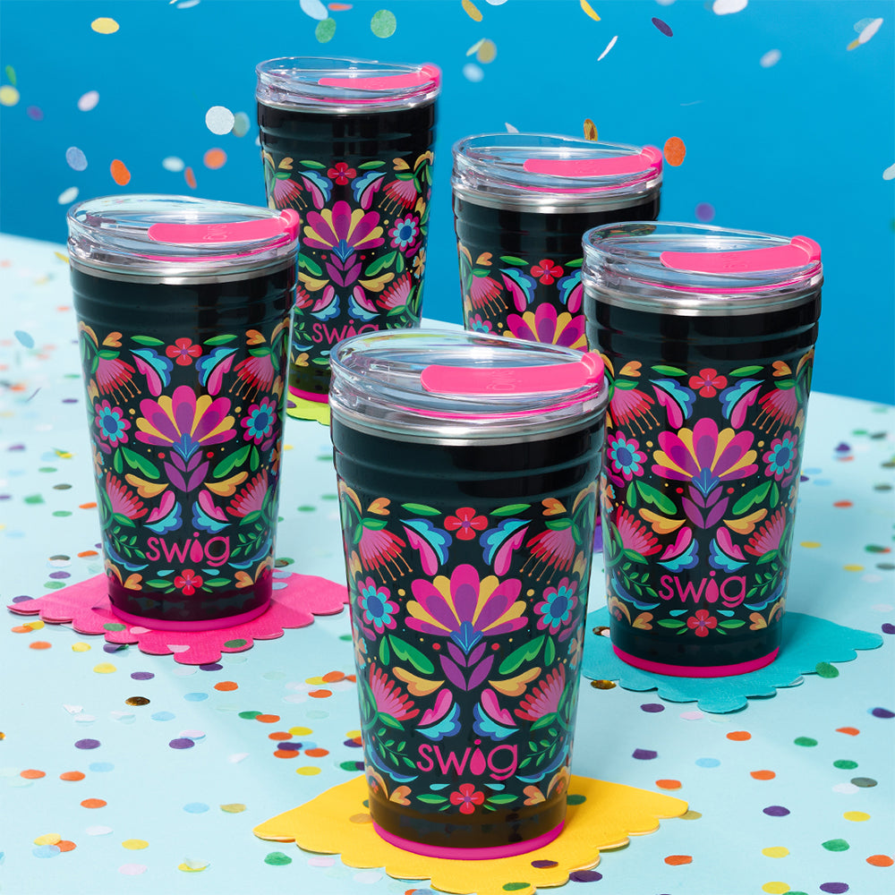 24oz Caliente Party Cup - Insulated Plastic Drinking Cup for Beer, Cocktails & Beverages - Perfect for Parties, BBQs, Beach & Tailgating