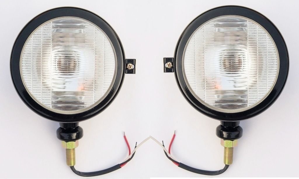 Massey Ferguson Tractor Headlights - Pair of Black LED Head Lamps (Left & Right) Compatible with 1035, 35, 135, 148 Models - Perfect for Night Farming & Field Work