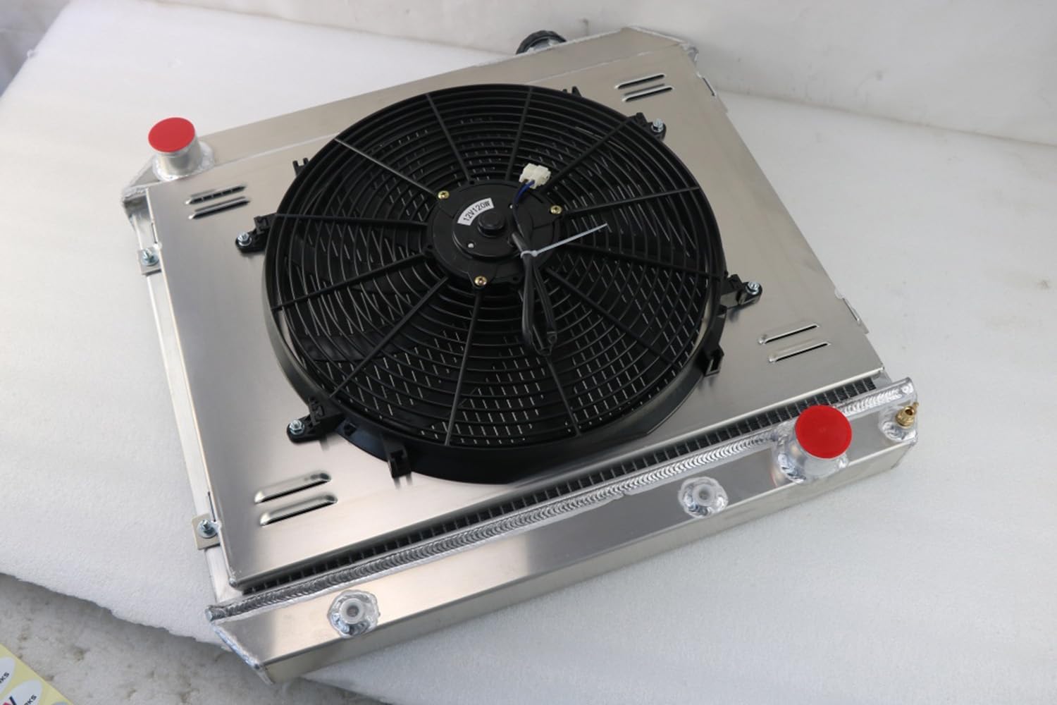High-Performance 3-Row Full Aluminum Radiator with Fan Shroud & Relay Kit - Compatible with Cutlass F85 64-66, Chevy Truck C/K Series 10/20/30 63-66, GMC 1000/1500/2500 Series 65-66 - Perfect for Engine Cooling & Restoration Projects