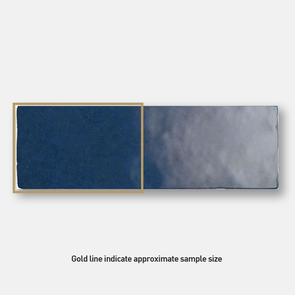 Sorrento Blue 65X200 Glossy Zellige Subway Tile - Perfect for Kitchen Backsplash, Bathroom Walls & Modern Interior Design
