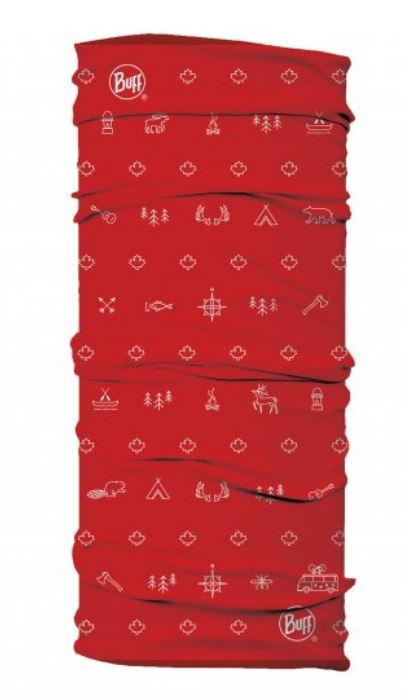 BUFF Original Campfire Red Multifunctional Headwear - Lightweight, Moisture-Wicking & UV Protection for Hiking, Cycling, Running & Outdoor Adventures