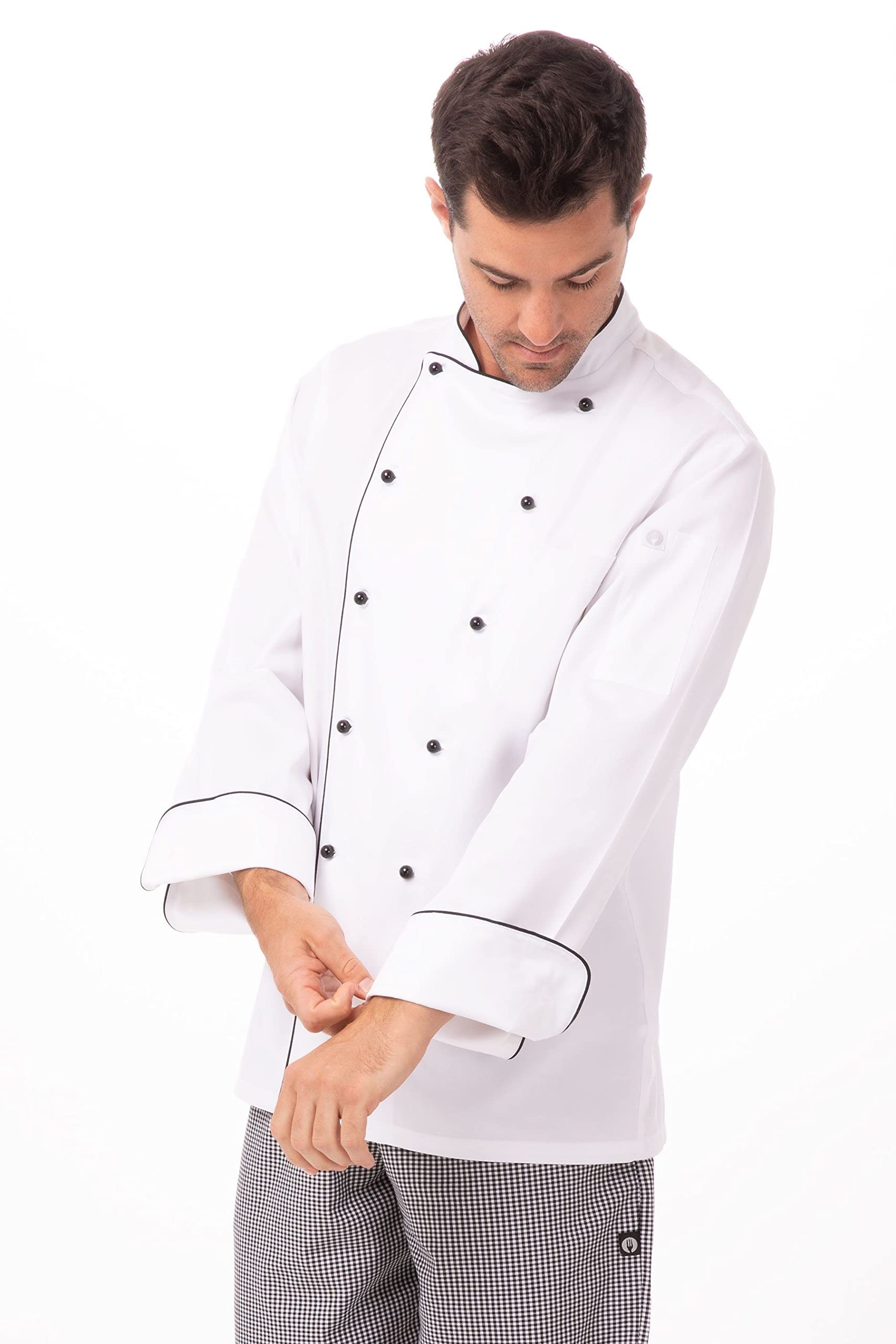 Chef Works Men's Newport Executive Chef Coat - Professional Kitchen Uniform for Cooking, Baking & Culinary Arts - Perfect for Chefs, Bakers & Catering Staff